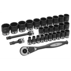 Grey Pneumatic 82229M Grey Pneumatic 1/2″ Dr. 29pc Metric Duo-Socket Set – 12 Pt