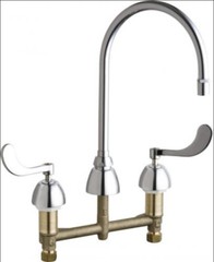 Chicago Faucets 786-E36XKABCP Deck-Mounted 1.5 GPM Faucet 8″ Centers Gooseneck