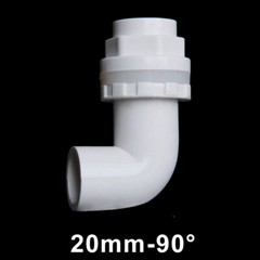 PVC Fish Tank Water Pipe 90° Elbow Aquarium Inlet Outlet Fitting Joint 20mm~50mm