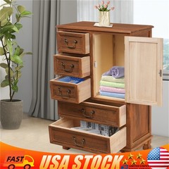 5 Drawers Dresser Wooden Storage Dressers Chests of Drawers for Bedroom Home
