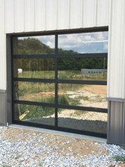 Full View [9′ x 7′] Black Anodized Aluminum & 1/8″ Clear Glass Garage Door