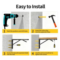 Folding Shelf Brackets, Collapsible Heavy Duty Shelf Brackets for Fold Down D…