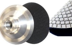 4″ Diamond Polishing Pad Grit 30 (50 Pieces) + aluminum hoope & Loop backer
