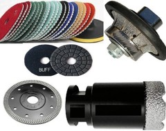 Countertop install Tool Kit B20 Bit, Core Bit, 4.5″ Blade, Buffer & 4″ Pads Set