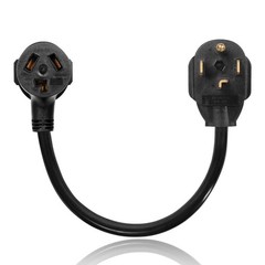 3 Prong to 4 Dryer Adapter Cord, 1.5FT NEMA 10-30P 14-30R Black