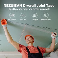 Fiberglass Drywall Joint Tape, 1.97 in x 150 Ft, Self~Adhesive Mesh