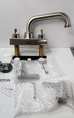KINGSTON BRASS NUVOFUSION KB2478NDL 2-HANDLE 4″ CENTERSET FAUCET NICKEL