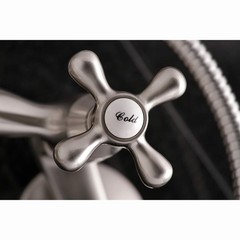 Kingston Brass KS265SN Clawfoot Tub 6-Inch Adjustable Center, Brushed Nickel