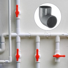 4 Pcs 1.5 Inch 90 Degree Elbow Pipe Fittings 2 Way, Grey