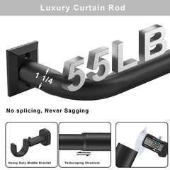1 1/4 Diam Large Room Darkening Rods, 110-160Inch(9-13.33ft) Length | Telesco…