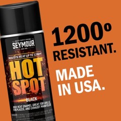 Seymour Black High Heat Paint 12 Ounce Temp Resistant to 1200F VOC Compliant