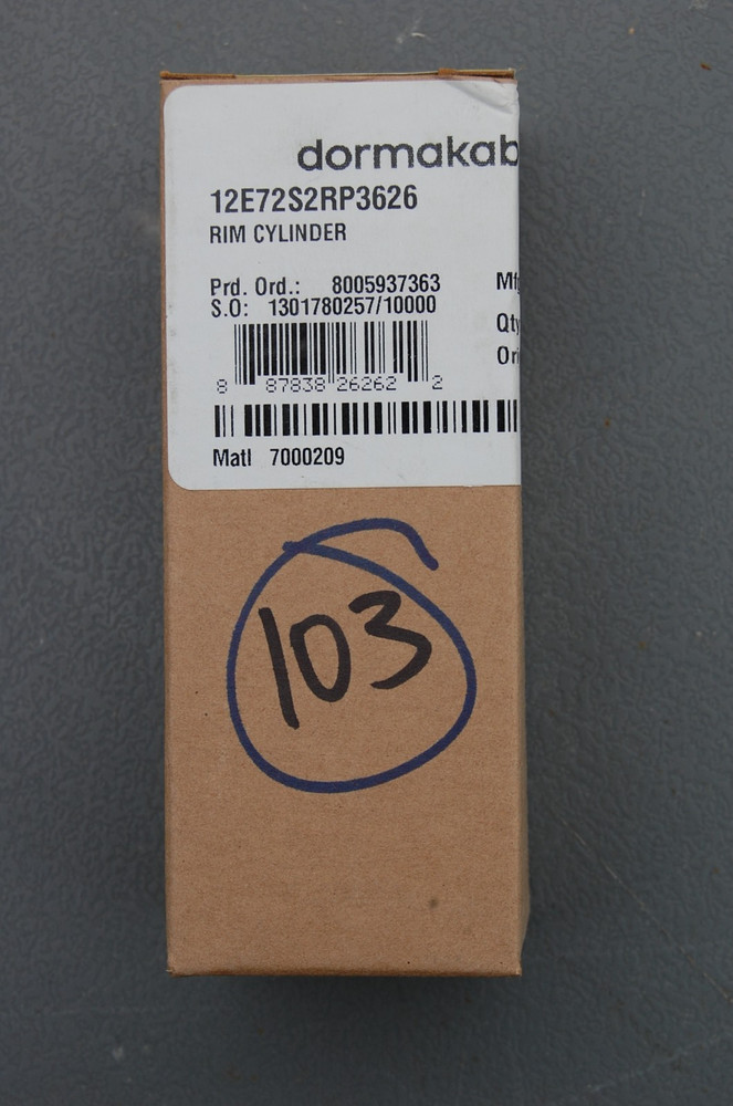 Dormakaba 12E72S2RP3626 Rim Cylinder Silver