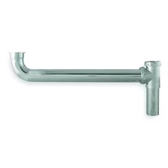 Zoro Select 1Pnr6 1-1/2 Dia, Brass, Chrome/Brass, Kitchen, End Outlet Waste
