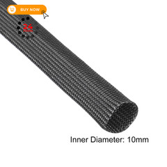 uxcell Insulation Cable Protector, 9.8Ft-10mm High Temp 10mm, Black