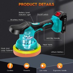 Cordless Car Buffer Polisher Kit with 21V 2x2000mAh Batteries, 6 Inch Car Pol…