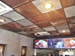 Salvage Reclaimed Corrugated Metal Sheet 2 x 2 Drop Ceiling Tile Man Cave Rustic