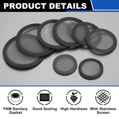 1.5” FKM Sanitary Gasket, 200 Mesh Sanitary Filter Gasket, Grey
