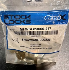 Compx Fort MFWSG23000-217 Showcase Lock for Wood or Glass Nickel Finish