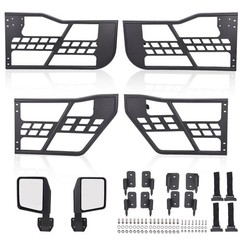 Tubular Doors with Mirror for Wrangler JK Unlimited 2007-2018 Steel Black