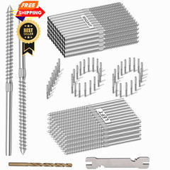 100Pack 1/8′ Left & Right Handed Thread Swage 1/8″, Silver Lag Screws