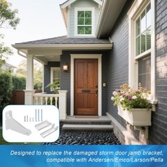 Reinforced Storm Door Closer Bracket Kit, Heavy-Duty Screen White