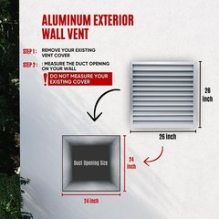 Fits 24X24 Wall Opening Anodized Aluminum Exterior Wall Vent By Handua Gable