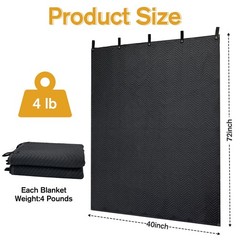 JZHLLA 72″ x 40″ Studio Large Sound Dampening Blanket, x 40″-1 pack