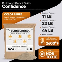 11 LBS Refractory Mortar, 2600°F High Temperature Mortar for Dark grey