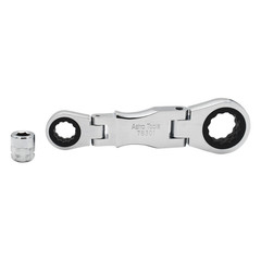 Astro Pneumatic Stubby Ratcheting Flex Head Double Box End Wrench for Nano Sock