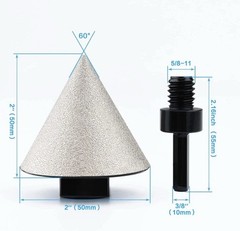 2″ Diamond Beveling Chamfer Cone Milling Bit Tile with Hex Adapter Countersink