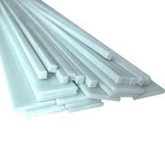 2PC 500mm long, 3-50mm wide, white, fiberglass, flat strips, square strips