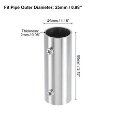 1 Pcs 2-Way Straight Pipe Fitting Connector 80mm Length Fit 1″ OD Pipe