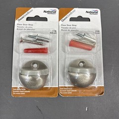 Lot of 2 National Hardware Solid Brass Floor Mount Dome Door Stops