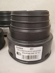 *12* NDS HDPE Corrugated Adapter, 4″ Drain Pipes & Fittings Spt X 4″ Corr. Hub