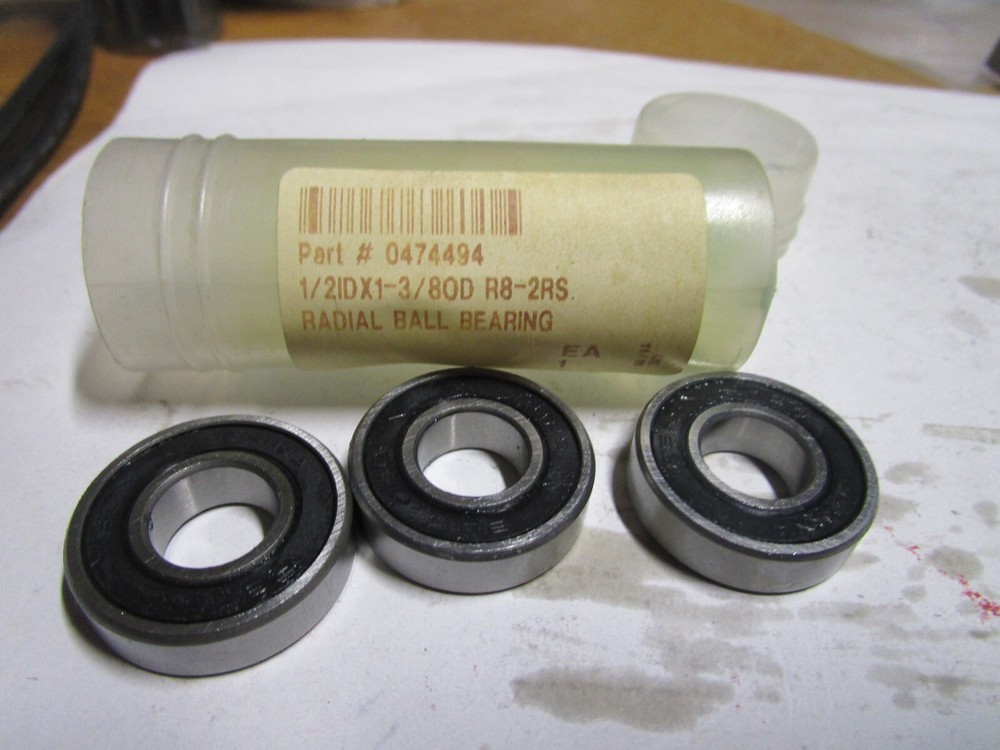 R8 2RS 0.5″ ID x 1.125″ R8 2RS 1 Row Double Seal Radial Ball Bearing QTY 3