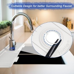 Kitchen Sink Splash Guard, 20IN Longer Silicone Faucet Guard & 20 IN, White