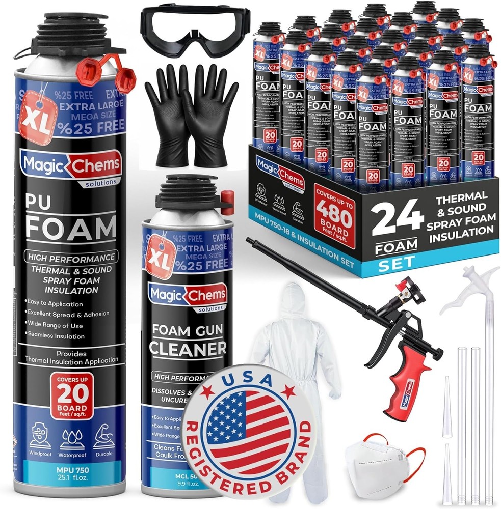 Spray Foam Insulation Kit (24Pack-25.4 oz) Expanding Foam Sealant