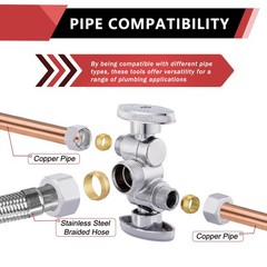 Pack Of 5 Efield 1/4 Turn Dual Compression Outlet Angle Stop Valve 2 Shut Off