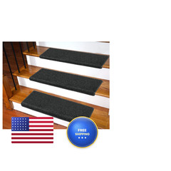 Patavin Carpet Stair Bullnose Carpet For Stair 14- Pack Black 9.5 X 30X 1.3