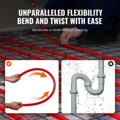 VEVOR PEX-B Pipe 3/4 Inch x 100 Feet, Non-Oxygen Barrier Flexible 100ft, Red