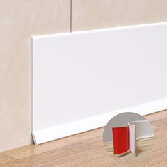 Peel and Stick Molding Baseboard Trim, 4 Inch 4 X 40 Feet, White