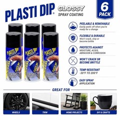 Plasti Dip Glossy Black, 11 oz Aerosol, Case of 6 – Combines Both Color Coat …