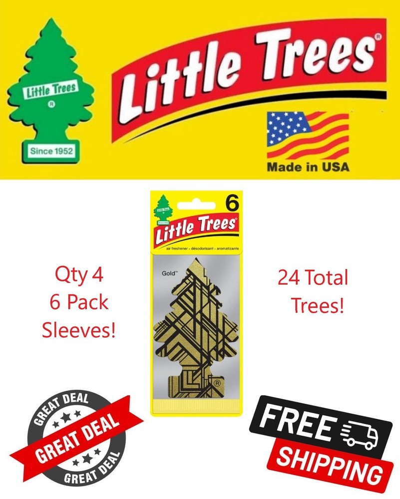 Little Trees 60210 Gold Scented Hanging Air Freshener for Car & Home 24 Pack!