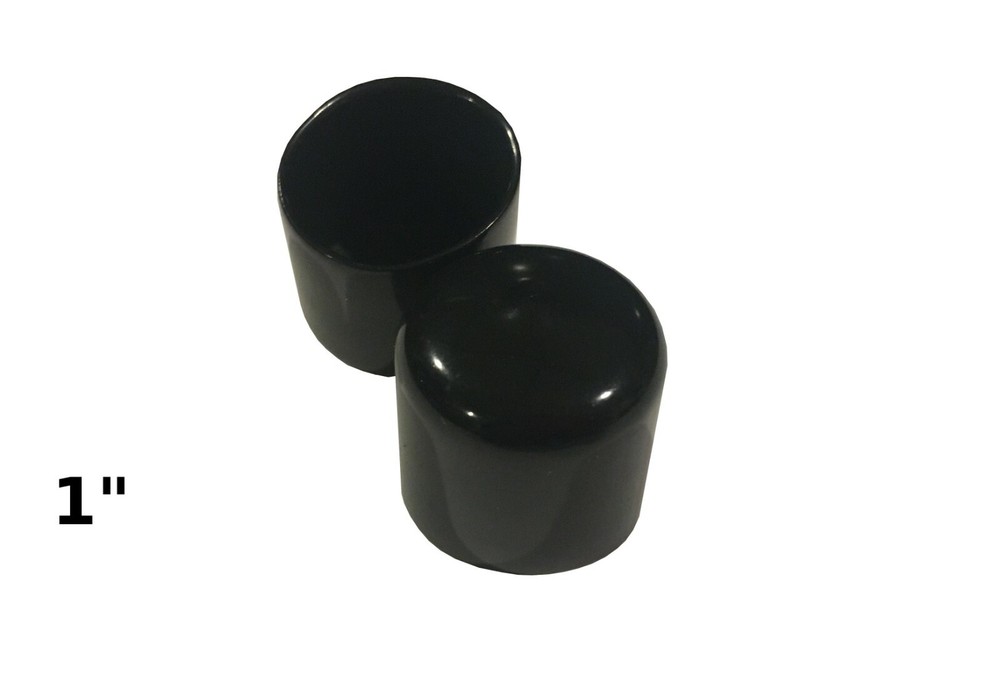1″ 1.00 inch Round Black Vinyl Plastic Tube Tip End Cap (2,4,10,20,50,100)