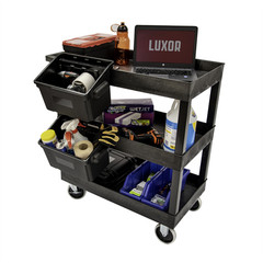EC111-B-OUTRIG Luxor 32″ x 18″ Tub Cart – Three Shelves with Outrigger