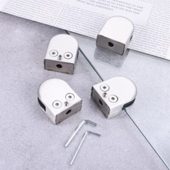 8Pcs Semicircle Glass Clamps Brushed Nickel 52x43x24mm for Glass Shelves Kitchen
