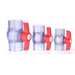 Clear UPVC Ball Valve Plumbing Fittings On/Off Valve For Aquarium Fish Tank Pond