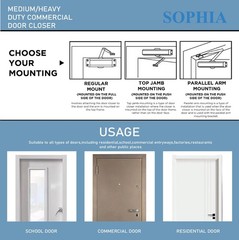 Sophia Medium/Heavy Duty Commercial Grade 1 – ADA Compliant & UL Listed, Silver