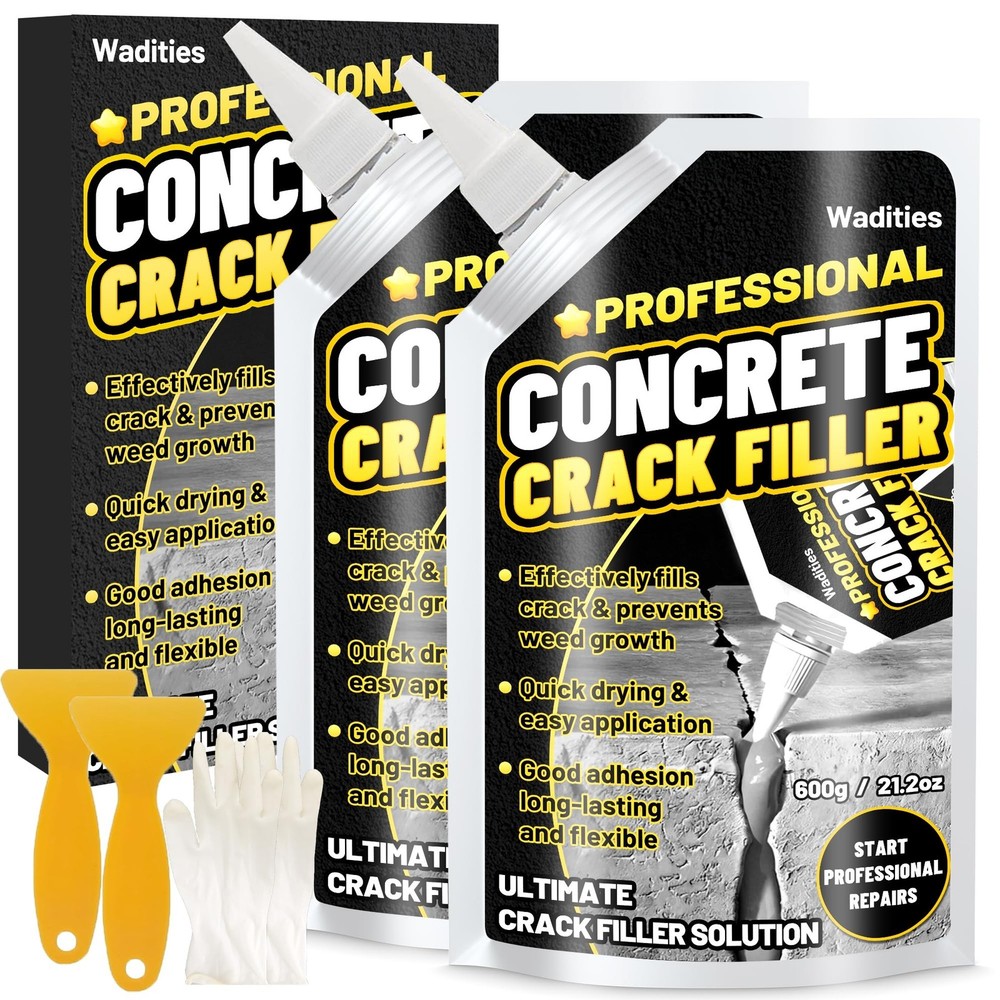 Concrete Crack Filler, 2.65LB High Elasticity Self Leveling Cement Crack Fill…