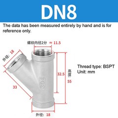 BSPT Pipe Fittings 1/4″-2″ A2/A4 Stainless Steel Y-type Tee Adapter Connector